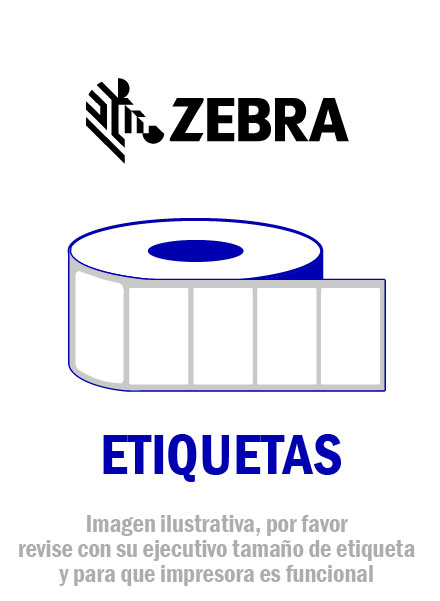 Zebra rollo de etiquetas PolyPro 3000T, 0.9844  x 0.5938", 7235 etiquetas por rollo (Custom)