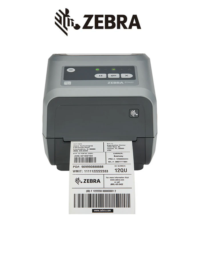 [ZD4A042-301M00EZ] Zebra Impresora ZD421, TT (74/300M), 203 dpi, conectividad modular, Swiss Font